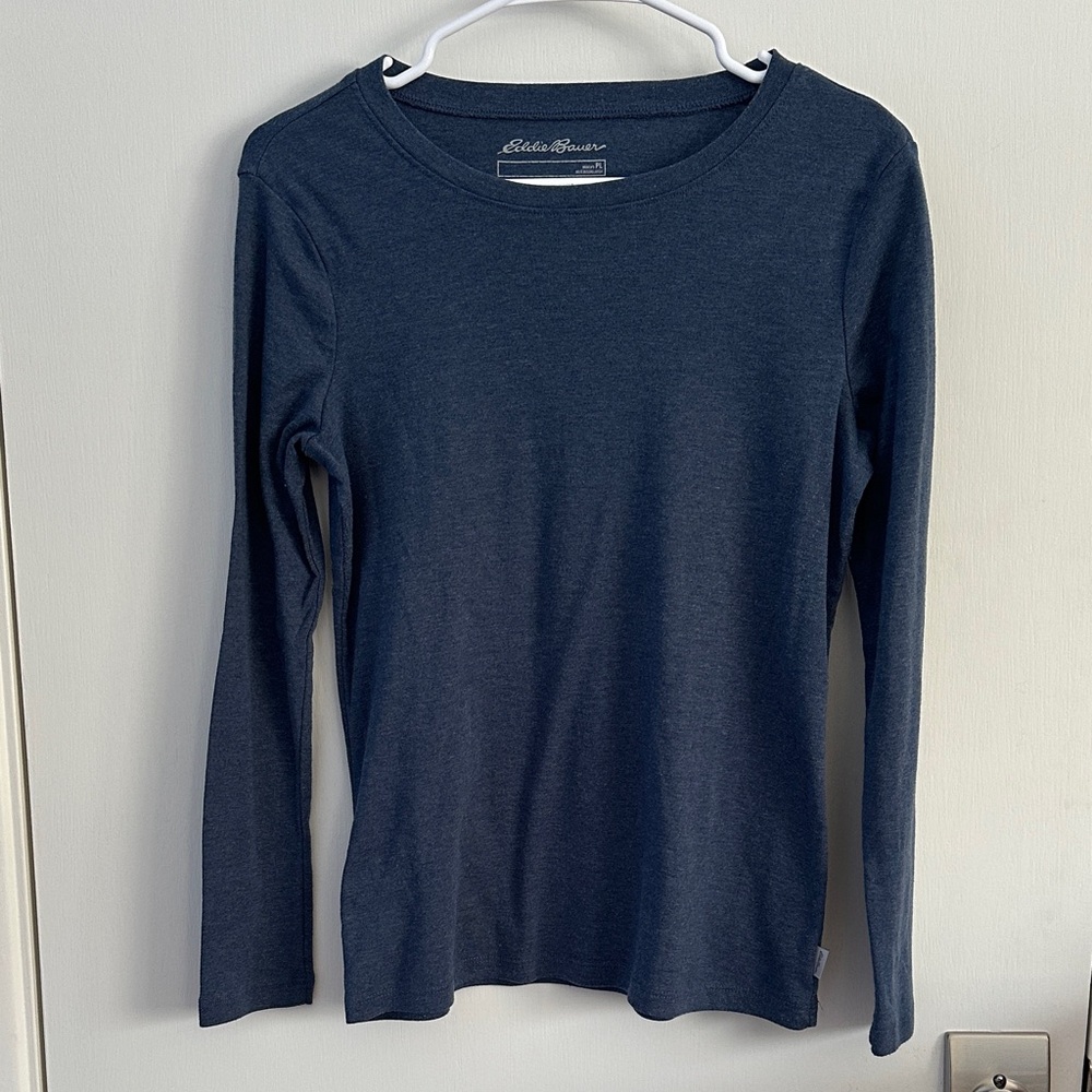 If you have a sewing machine…Eddie Bauer Blue Long Sleeve Top